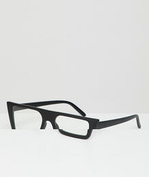 Квадратные очки в черной оправе с прозрачными стеклами AJ Morgan 1248116