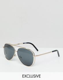 Солнцезащитные очки-авиаторы в золотистой оправе Reclaimed Vintage ins 1231795