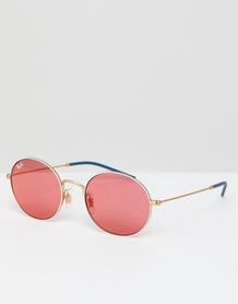 Круглые солнцезащитные очки с розовыми стеклами Ray-Ban 0RB3594 Ray Ban 1313891