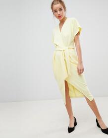 Лимонно-желтое платье с короткими рукавами Closet London - Желтый 1274106
