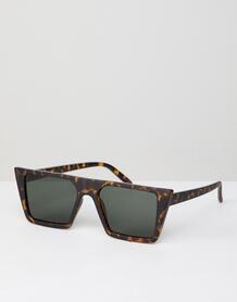 Квадратные солнцезащитные очки в матовой черепаховой оправе AJ Morgan 1273233