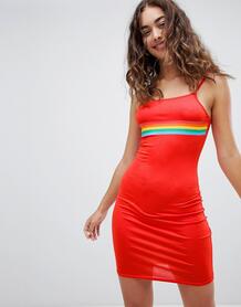 Платье в стиле 90-х с радужными полосками Daisy Street - Красный 1290530