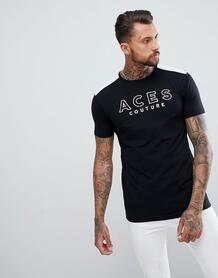 Обтягивающая черная футболка Aces Couture - Черный 1276220