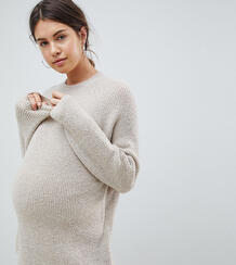 Джемпер в рубчик ASOS DESIGN Maternity - Бежевый Asos Maternity 1252072