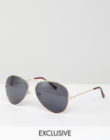 Солнцезащитные очки-авиаторы в золотистой оправе Reclaimed Vintage ins 1231793