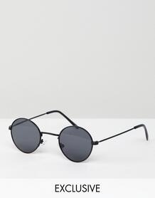 Черные круглые солнцезащитные очки Reclaimed Vintage inspired - Черный 1231760