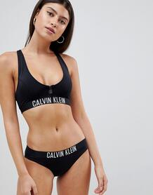 Бикини-топ с молнией и логотипом Calvin Klein - Черный 1223561