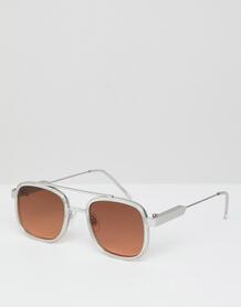 Квадратные солнцезащитные очки с коричневыми стеклами в прозрачной опр Spitfire 1312799