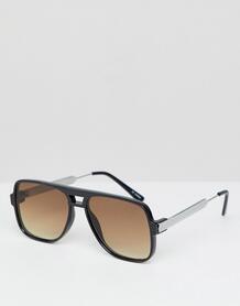 Черные солнцезащитные очки в квадратной оправе с коричневыми стеклами Spitfire 1312743