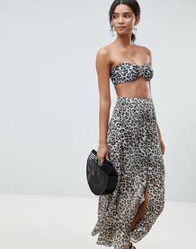 Пляжная юбка из 100% переработанного полиэстера с леопардовым принтом Gestuz 1278558