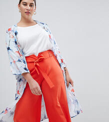 Пиджак-кимоно с цветочным принтом из комплекта Lost Ink Plus - Синий 1270205