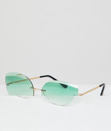 Зеленые солнцезащитные очки кошачий глаз без оправы AJ Morgan 1248118
