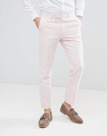 Светло-розовые льняные брюки скинни Moss London wedding - Розовый MOSS BROS 1226662