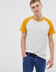 Желтая футболка колор блок классического кроя Burton Menswear 1310623