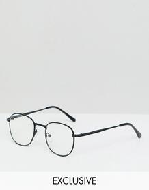 Черные квадратные очки с прозрачными стеклами Reclaimed Vintage inspir 1231743