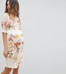 Платье мини с цветочной вышивкой Hope & Ivy Maternity Premium Hope and Ivy Maternity 1264677