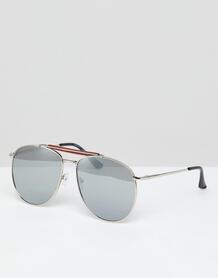 Солнцезащитные очки-авиаторы с зеркальными стеклами 7x - Серебряный 1220589