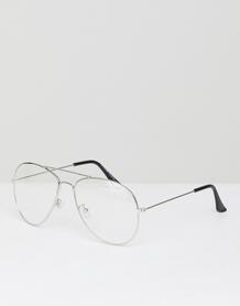 Солнцезащитные очки-авиаторы с прозрачными стеклами 7x - Серебряный 1220563