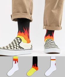 Набор из 3 пар спортивных носков с принтом пламени ASOS DESIGN 1281527