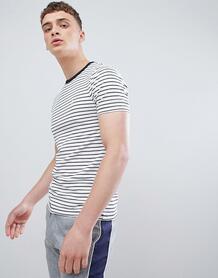Белая обтягивающая футболка в темно-синюю полоску River Island - Белый 1268352
