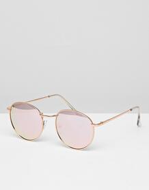 Золотисто-розовые круглые солнцезащитные очки Glamorous - Золотой 1253716