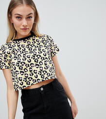 Укороченная футболка со звериным принтом ASOS DESIGN Petite - Мульти Asos Petite 1228377