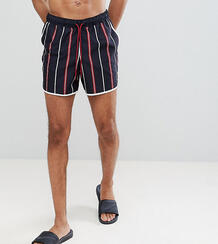 Короткие шорты для плавания в полоску (красный/белый) ASOS DESIGN Tall 1216606