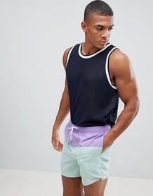 Сиреневые шорты для плавания колор-блок New Look - Фиолетовый 1279566