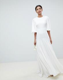 Платье с открытой спиной и расклешенными рукавами ASOS EDITION Wedding 1218360