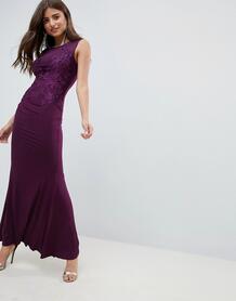 Платье макси с кружевом AX Paris - Фиолетовый 1254563