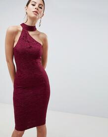 Кружевное платье миди с вырезом AX Paris - Фиолетовый 1286702