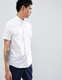 Белая рубашка с принтом птиц Burton Menswear - Белый 1317204