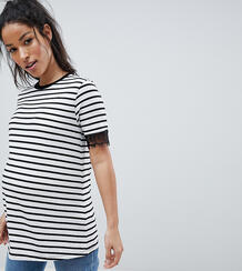 Футболка в полоску с кружевной отделкой ASOS DESIGN Maternity - Мульти Asos Maternity 1278873