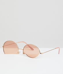 Круглые солнцезащитные очки в золотистой металлической оправе с розовы AJ Morgan 1248084