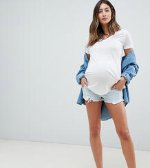 Светлые джинсовые шорты ASOS DESIGN Maternity Petite Alvey - Синий Asos Maternity 1146811