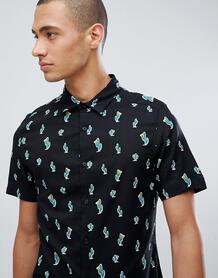 Черная рубашка с принтом кактусов Burton Menswear - Черный 1311813
