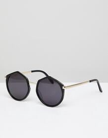 Черные большие круглые солнцезащитные оversize-очки Vow London Leah 1304018