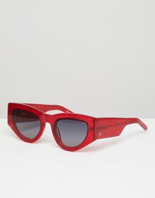 Красные солнцезащитные очки кошачий глаз с блестками Vow London Naomi 1304022