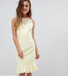 Платье лимонного цвета с кружевом Little Mistress Petite - Желтый 1277895