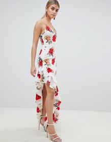 Платье макси с цветочным принтом и разрезом сбоку PrettyLittleThing 1250670