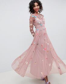 Платье макси в горошек с 3D-отделкой ASOS EDITION - Фиолетовый 1231077