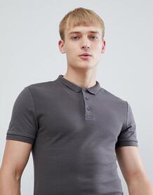 Серая обтягивающая футболка-поло New Look - Серый 1304264