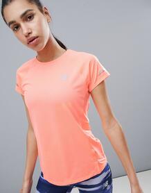 Персиковая футболка с короткими рукавами New Balance - Оранжевый 1210586