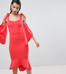 Платье миди с баской True Violet - Красный 1249864