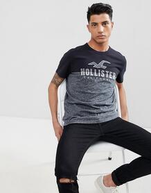 Черно-серая футболка колор блок с логотипом Hollister - Черный 1256194