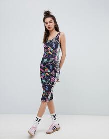 Платье с цветочным принтом adidas Originals - Черный 1212174