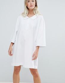 Белое платье-поло из пике Weekday - Белый 1290217