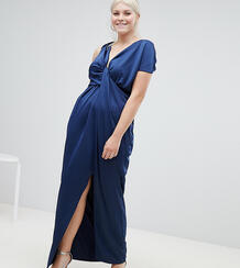 Атласное платье макси с драпировкой ASOS DESIGN Curve - Мульти Asos Curve 1256202