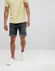 Состаренные джинсовые шорты Selected Homme - Серый 1229694