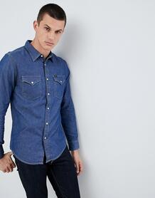 Джинсовая рубашка цвета индиго на пуговицах Lee Jeans - Синий 1215297